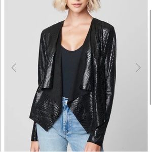 FINAL SALE BlankNYC Black Reptile Embossed Irongirl Drape Jacket XS